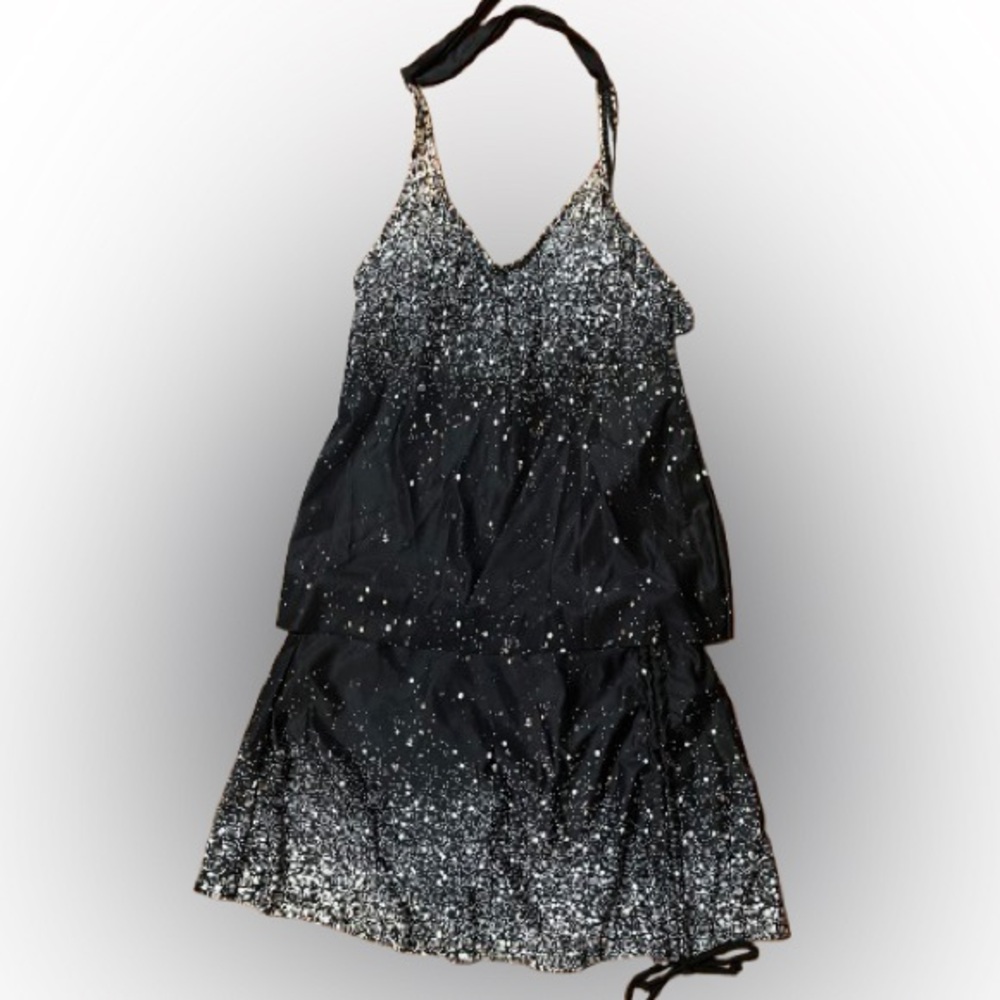 Debater Black and White Skirt and Tankini Swimwear Size Small